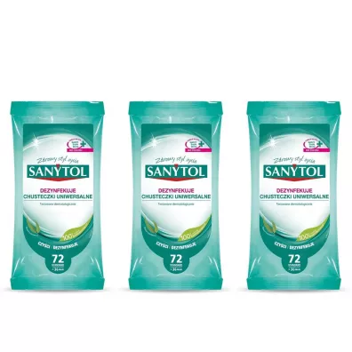 Sanytol Chusteczki czyszczące i dezynfekujące o zapachu eukaliptusa Zestaw 216 szt.
