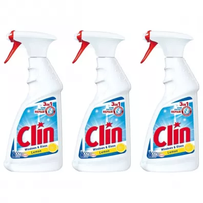 Clin Płyn do mycia szyb Windows&Glass Citrus zestaw 3 x 500 ml