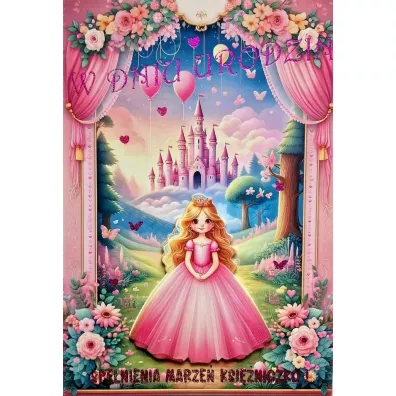 Karnet Urodzinki Księżniczka 3K