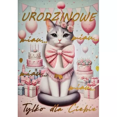 Karnet Urodziny Kotek 3K