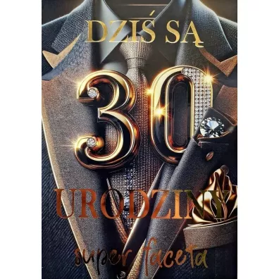 Karnet Urodziny 30 garnitur 3K