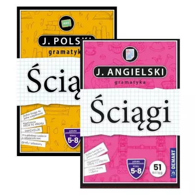 Pakiet Język polski. Gramatyka. Ściągi edukacyjne. Szkoła podstawowa. Klasy 5-8, Język angielski. Gramatyka. Ściągi. Szkoła podstawowa. Klasy 5-8