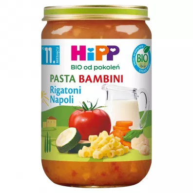Hipp Pasta Bambini Rigatoni Napoli po 11. miesiącu 220 g Bio