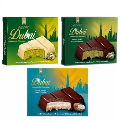 Alyan Dubajska Czekolada - mix smaków Zestaw 3 x 100 g