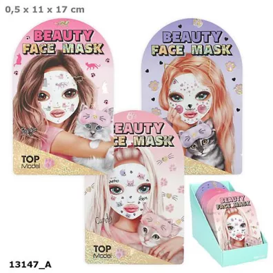 Maseczka kosmetyczna do twarzy Top Model print zwierzęcy BEAUTY&ME 1szt.mix 13147A