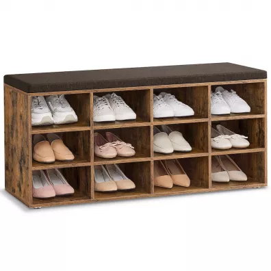 Songmics Szafka na buty z siedziskiem 12 półek