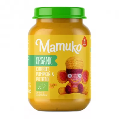 Mamuko Organiczny Obiadek Marchew - Dynia - Ziemniak od 6 miesiąca 190 g Bio