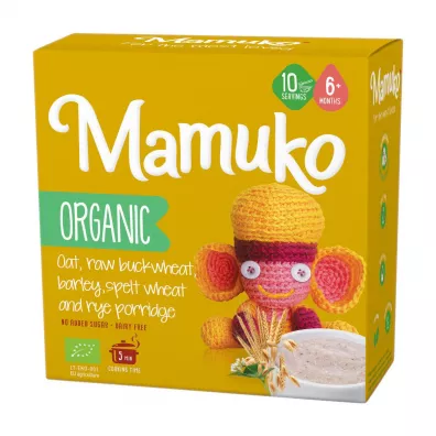 Mamuko Ekologiczna Kaszka Owsiano - Gryczano - Jęczmienno - Orkiszowo - Żytnia 200 g Bio