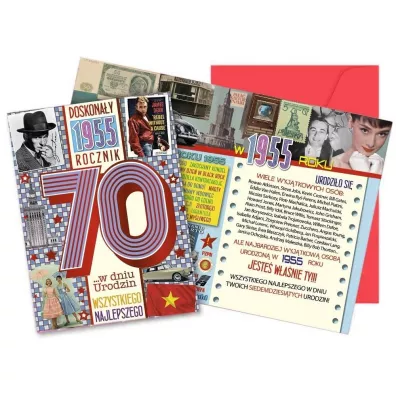 Kukartka Karnet Urodziny 70