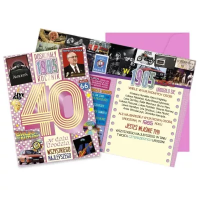 Kukartka Karnet Urodziny 40