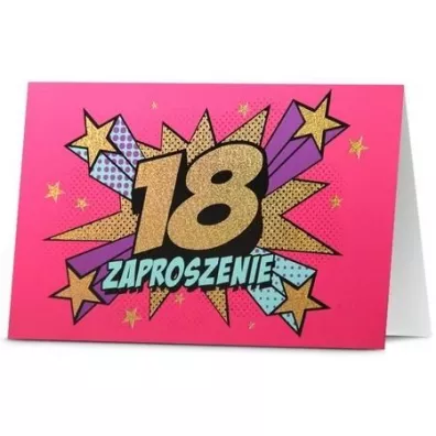Zaproszenie Urodziny 18 (5szt)