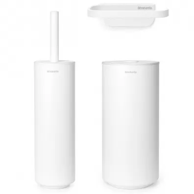 Brabantia Zestaw trzech akcesoriów toaletowych MindSet Fresh White 303920 biały
