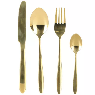 Excellent Houseware Komplet złotych sztućców dla 6 osób 24 el.
