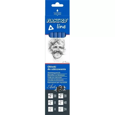 Ołówki do szkicowania 6szt 3B-2H