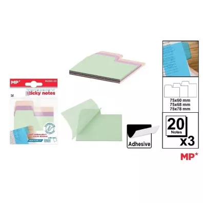 Karteczki samoprzylepne indeksujące 3x20szt