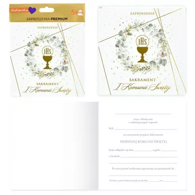 Kukartka Zaproszenie komunia (5szt)