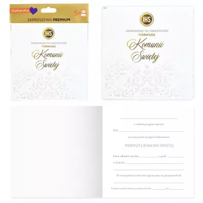 Kukartka Zaproszenie komunia (5szt)