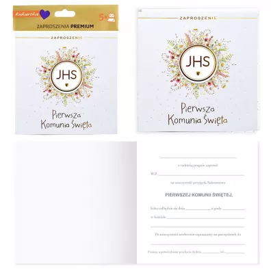 Kukartka Zaproszenie Komunia (5szt)