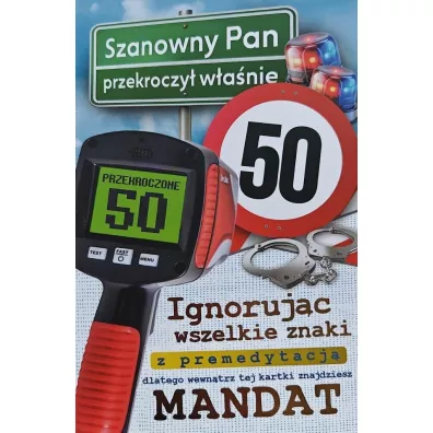 Karnet Urodziny z mandatem 50 lat