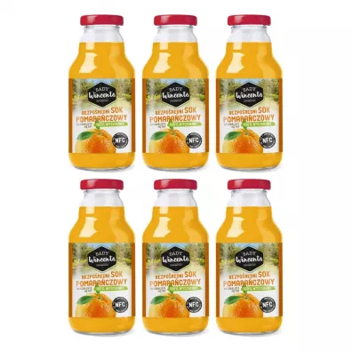 Sady Wincenta Sok 100% pomarańczowy naturalnie mętny tłoczony NFC Zestaw 6 x 330 ml