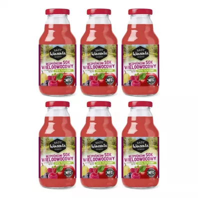 Sady Wincenta Sok 100% wieloowocowy naturalnie mętny tłoczony NFC Zestaw 6 x 330 ml