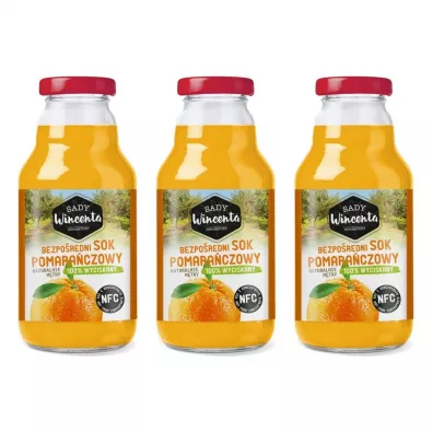 Sady Wincenta Sok 100% pomarańczowy naturalnie mętny tłoczony NFC Zestaw 3 x 330 ml