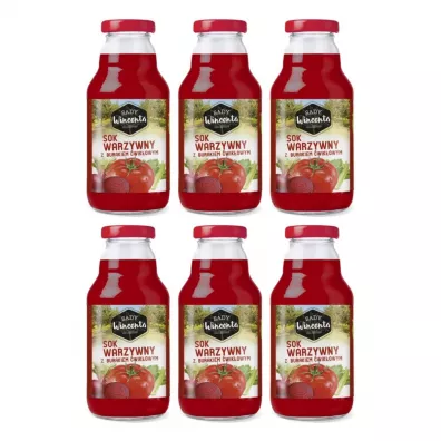 Sady Wincenta Sok warzywny naturalnie mętny tłoczony Zestaw 6 x 330 ml