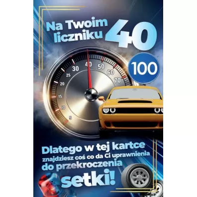 Karnet Prawo Jazdy 40 urodziny męskie