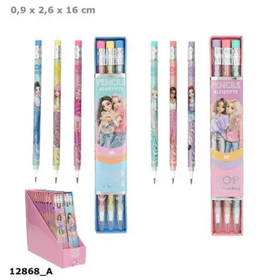 Ołówki przekładane z gumką w pudełku Top Model 1szt.mix 12868A