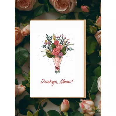 Kartka okolicznościowa dla mamy Dziękuję Mamo