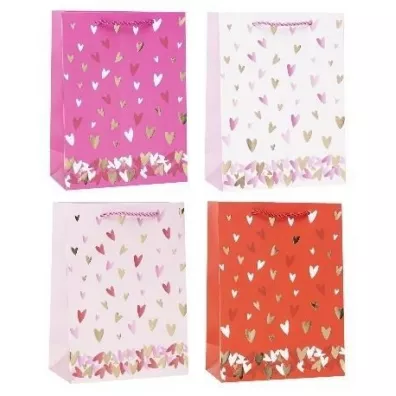Torebka ozdobna 26x32x10 serce mix ROZETTE