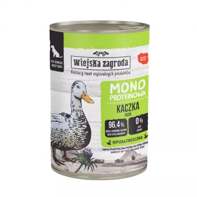 Wiejska Zagroda Karma mokra dla psa Monobiałkowa Kaczka (dorosły) 400 g