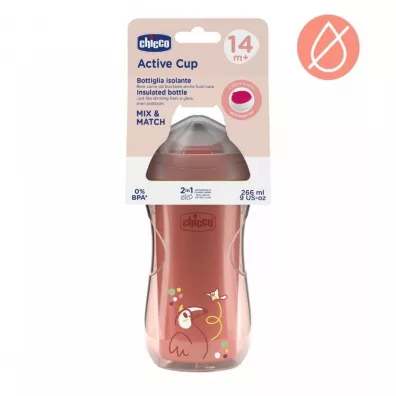 Chicco Kubek niekapek termiczny 266ml brzoskwiniowy 14m+