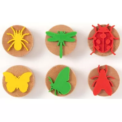 Zestaw drewnianych stempli Owady