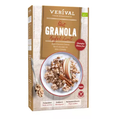 GRANOLA BŁONNIKOWA Z JABŁKIEM I CYNAMONEM BEZGLUTENOWA BIO 325 g - VERIVAL