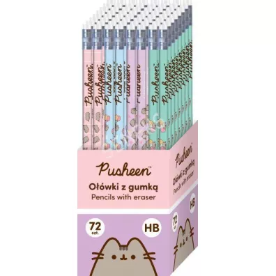 Ołówki z gumką HB Pusheen tuba (72szt)