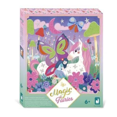 Zestaw kreatywny Naklejki piankowe i fosforescencyjne piaski Wróżki Magic Fairies 6+ Janod
