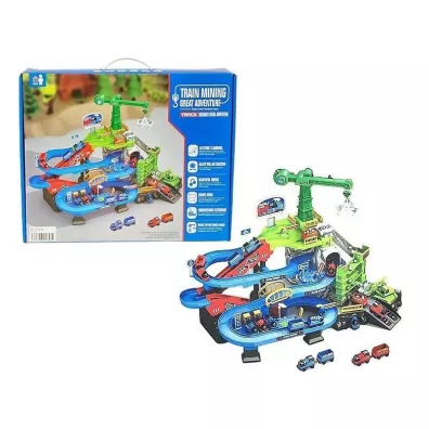 Baza załadunkowa węgla dźwig, tor, lokomotywy Adar