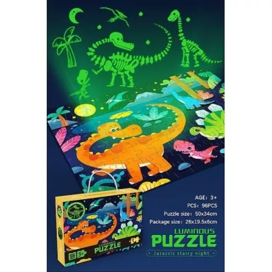 Puzzle 96 dinozaury świecące w ciemności Adar