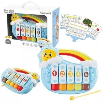 Leantoys Pianinko pięciotonowe niebieskie