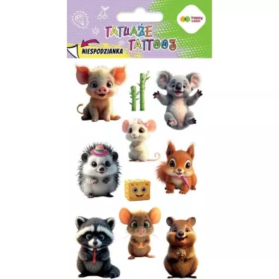Tatuaże zmywalne Cute Animals HAPPY COLOR