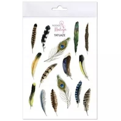Tatuaże zmywalne Pióra Mama Maluje