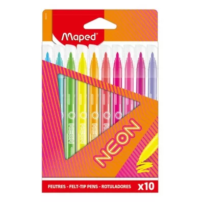 Flamastry neon 10 kolorów MAPED