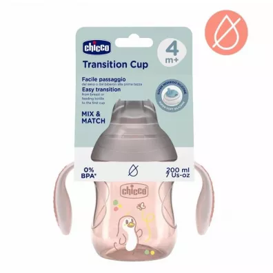 Chicco Kubek treningowy z miękkim ustnik 200ml beż 4m+