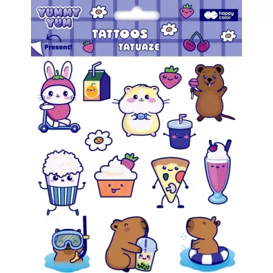Tatuaże zmywalne Yummy Yum HAPPY COLOR