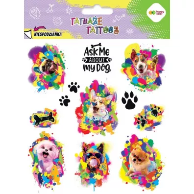 Tatuaże zmywalne Funny Dogs HAPPY COLOR