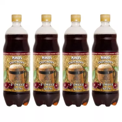 Obolon Kwas Chlebowy o smaku wiśni Zgrzewka 4 x 1 l