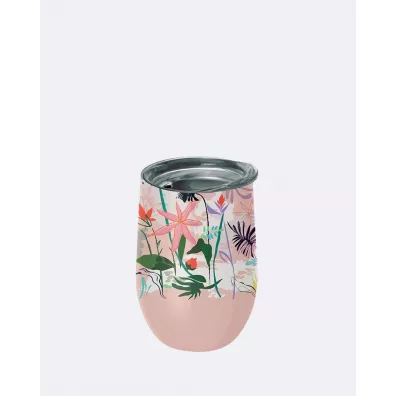 Chic-Mic Kubek ze stali nierdzewnej z pokrywką kwiaty 420 ml