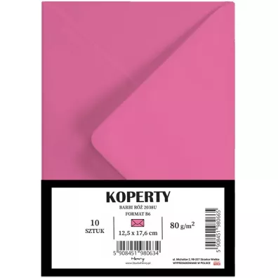 Koperty B6 Barbi róż 10szt