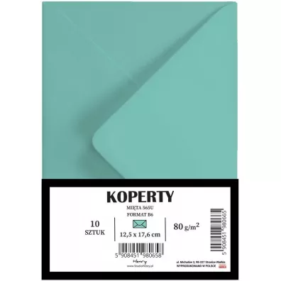 Koperty B6 miętowe 10szt